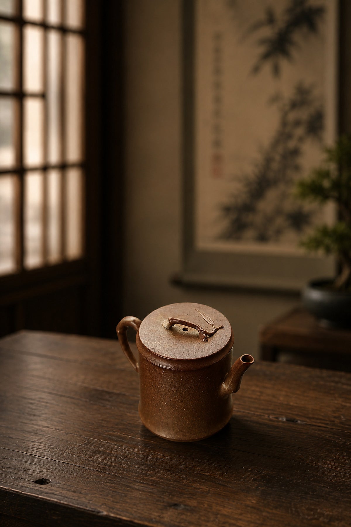 Product view 8 of 95ml Sculptural Form zisha teapot in Golden Duanni Clay, No. 281