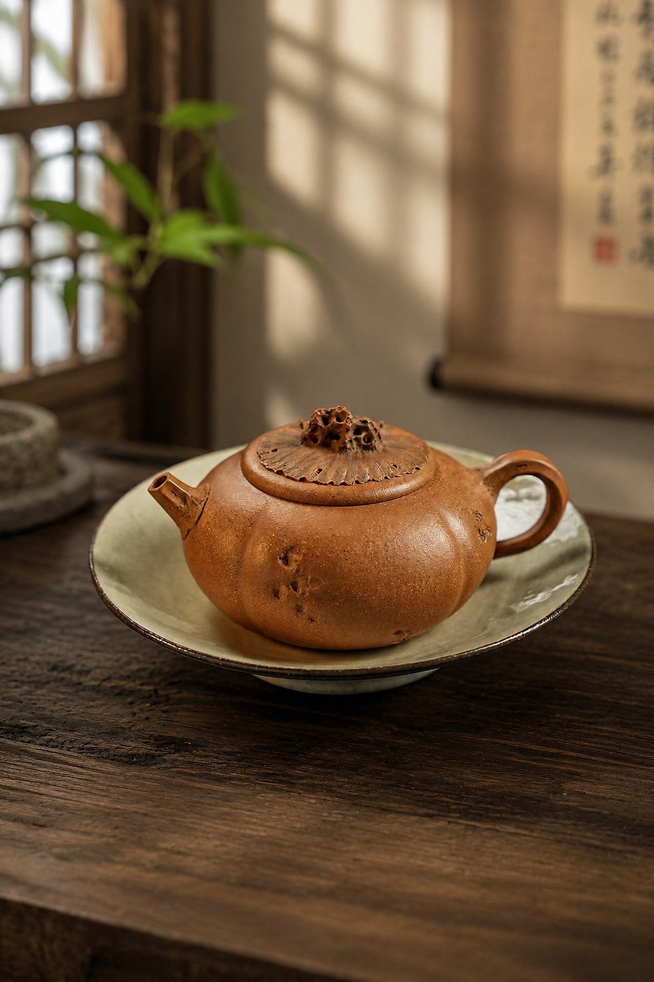 Product view 1 of 200ml Sculptural Form zisha teapot in Golden Duanni Clay, No. 284