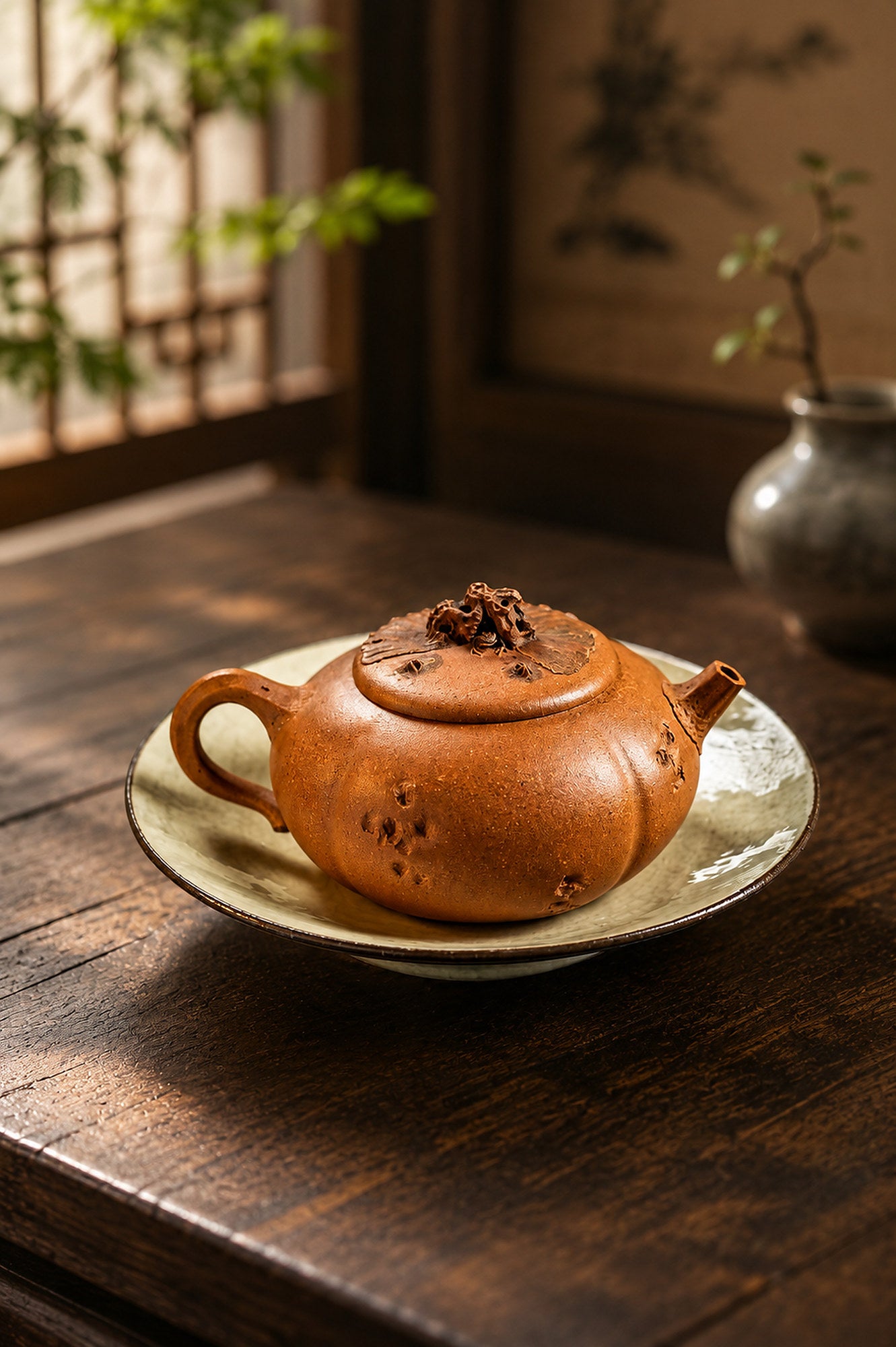 Product view 4 of 200ml Sculptural Form zisha teapot in Golden Duanni Clay, No. 284
