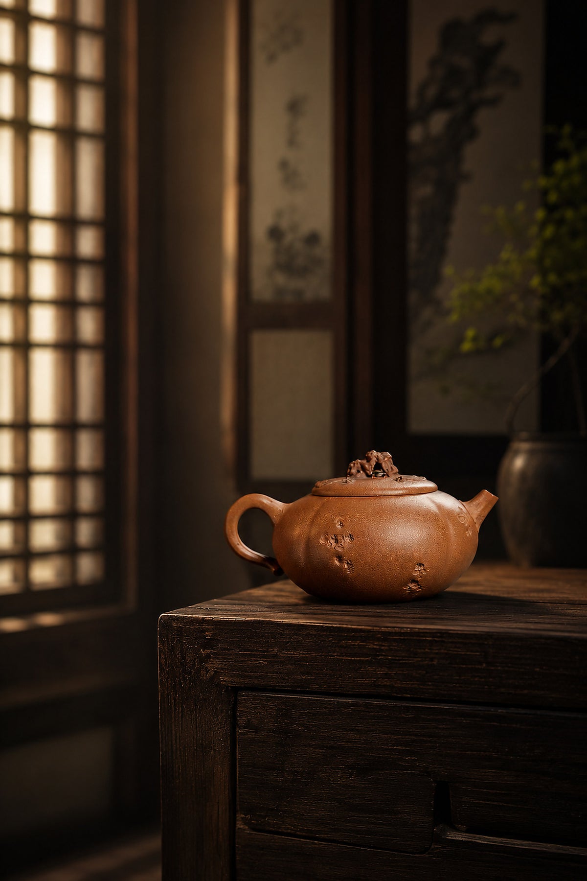Product view 6 of 200ml Sculptural Form zisha teapot in Golden Duanni Clay, No. 284