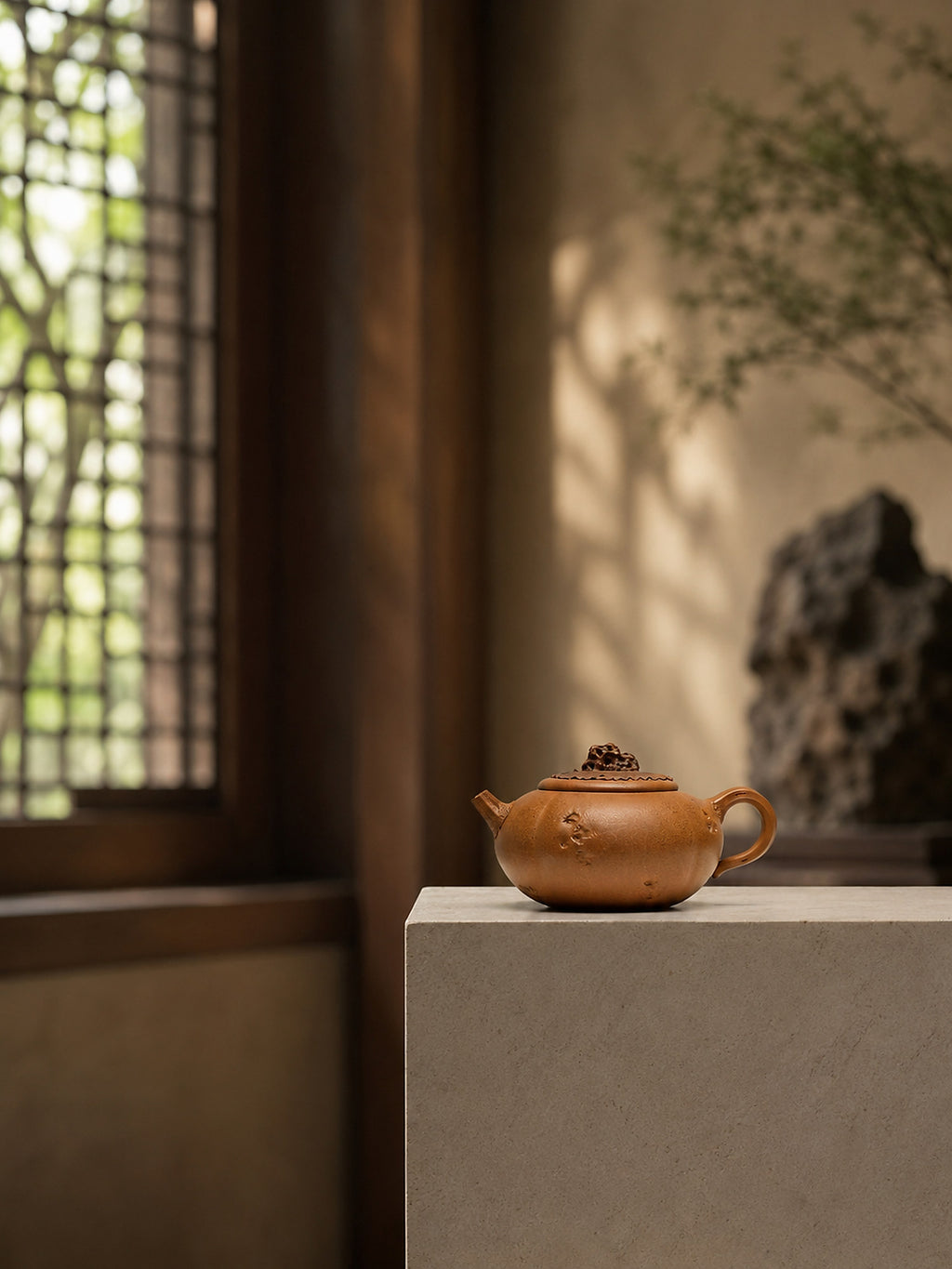 Product view 8 of 200ml Sculptural Form zisha teapot in Golden Duanni Clay, No. 284