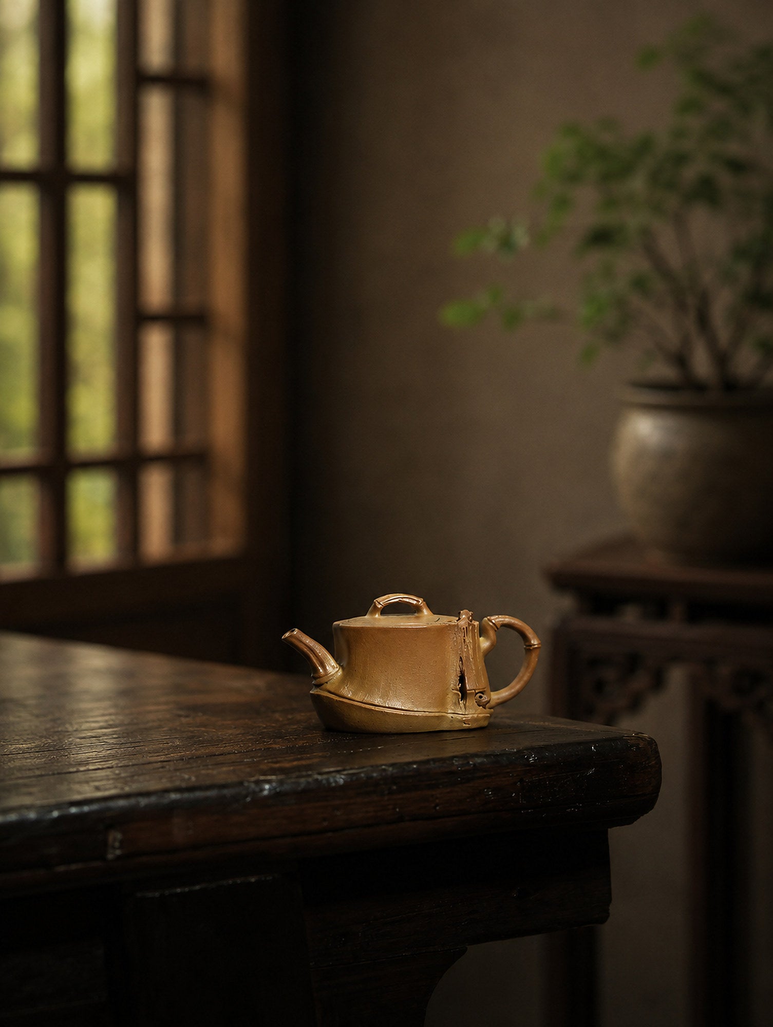 Product view 3 of 80ml Sculptural Form zisha teapot in Golden Duanni Clay, No. 298