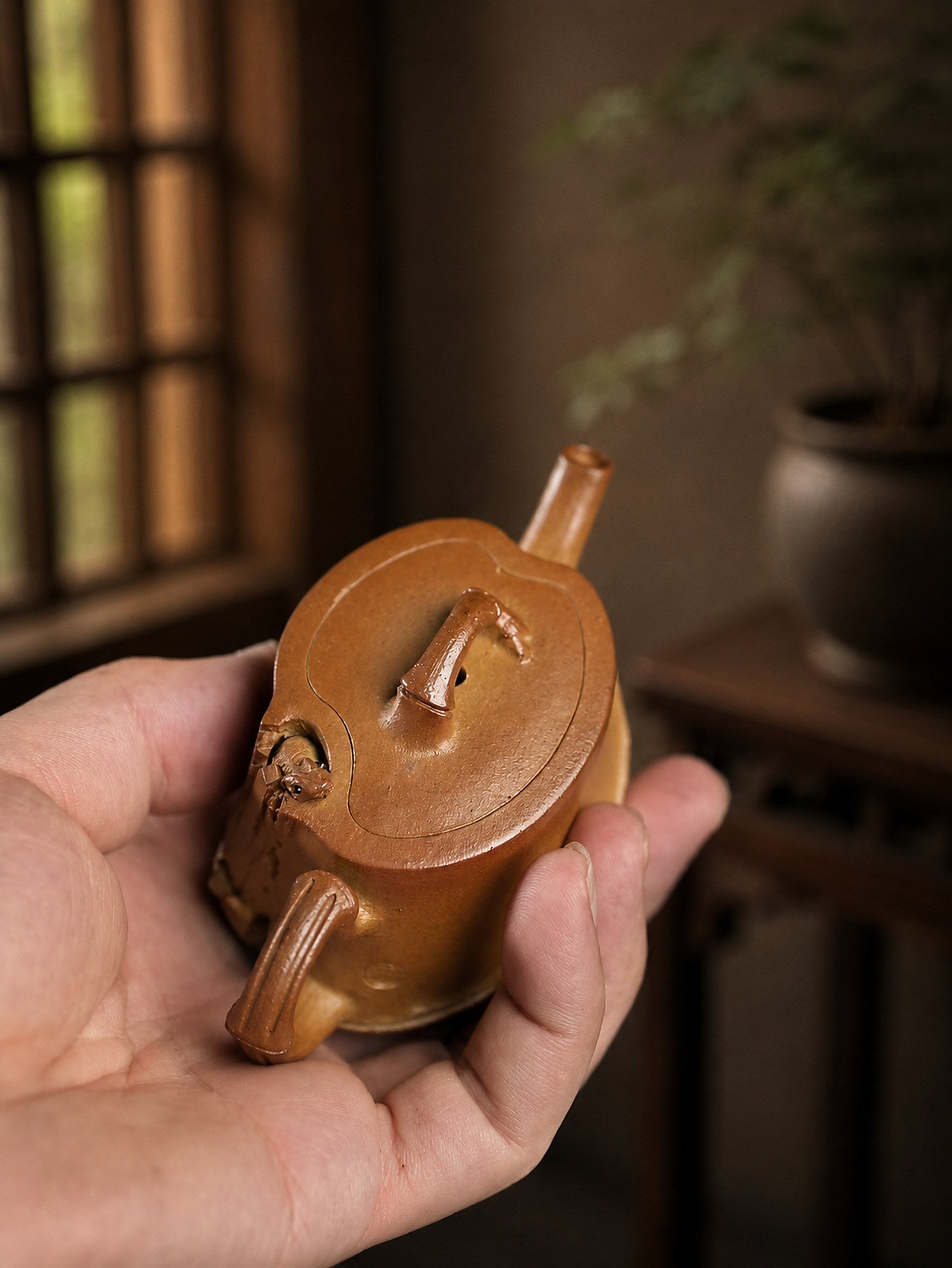 Product view 5 of 80ml Sculptural Form zisha teapot in Golden Duanni Clay, No. 298
