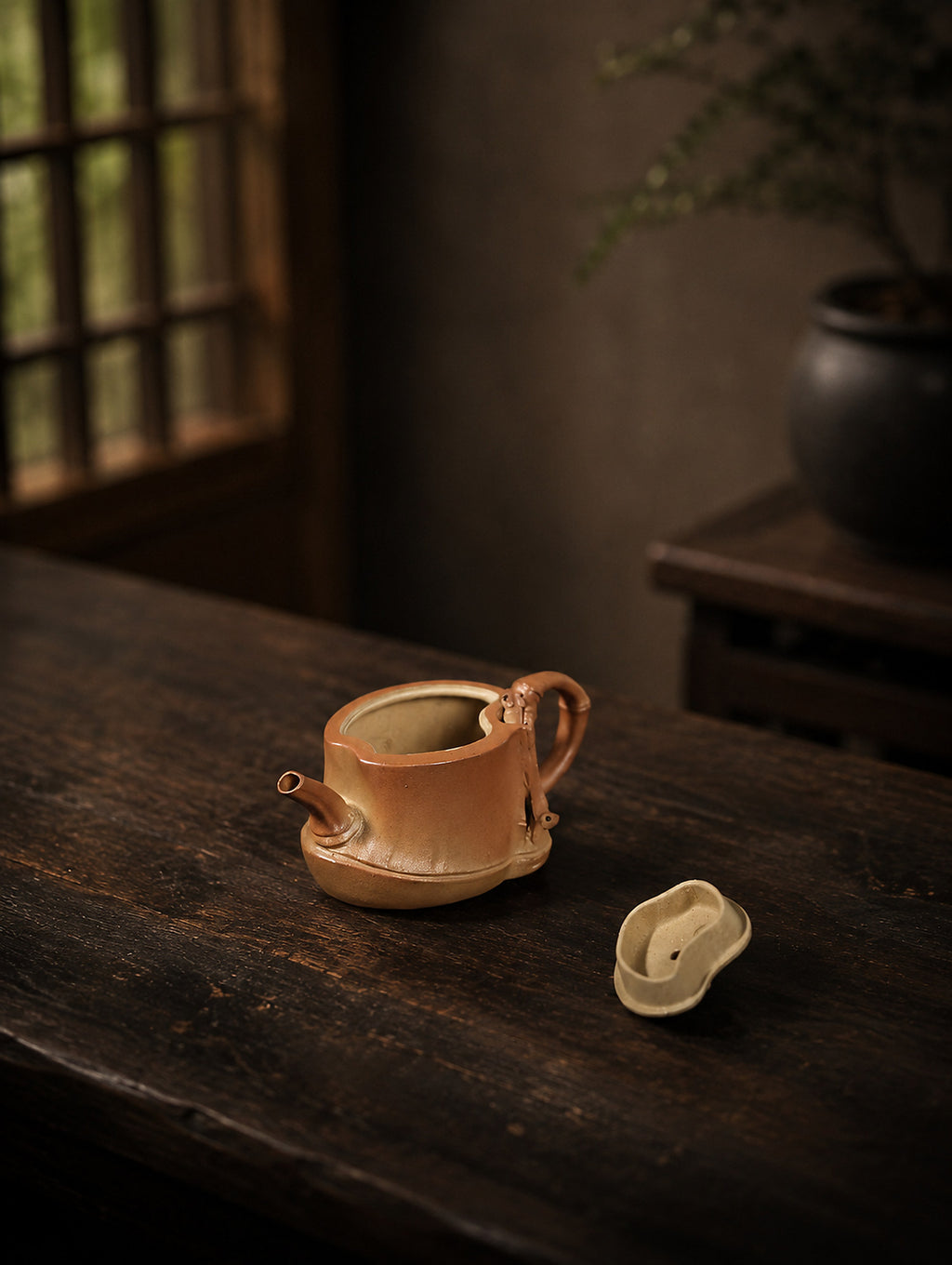 Product view 6 of 80ml Sculptural Form zisha teapot in Golden Duanni Clay, No. 298