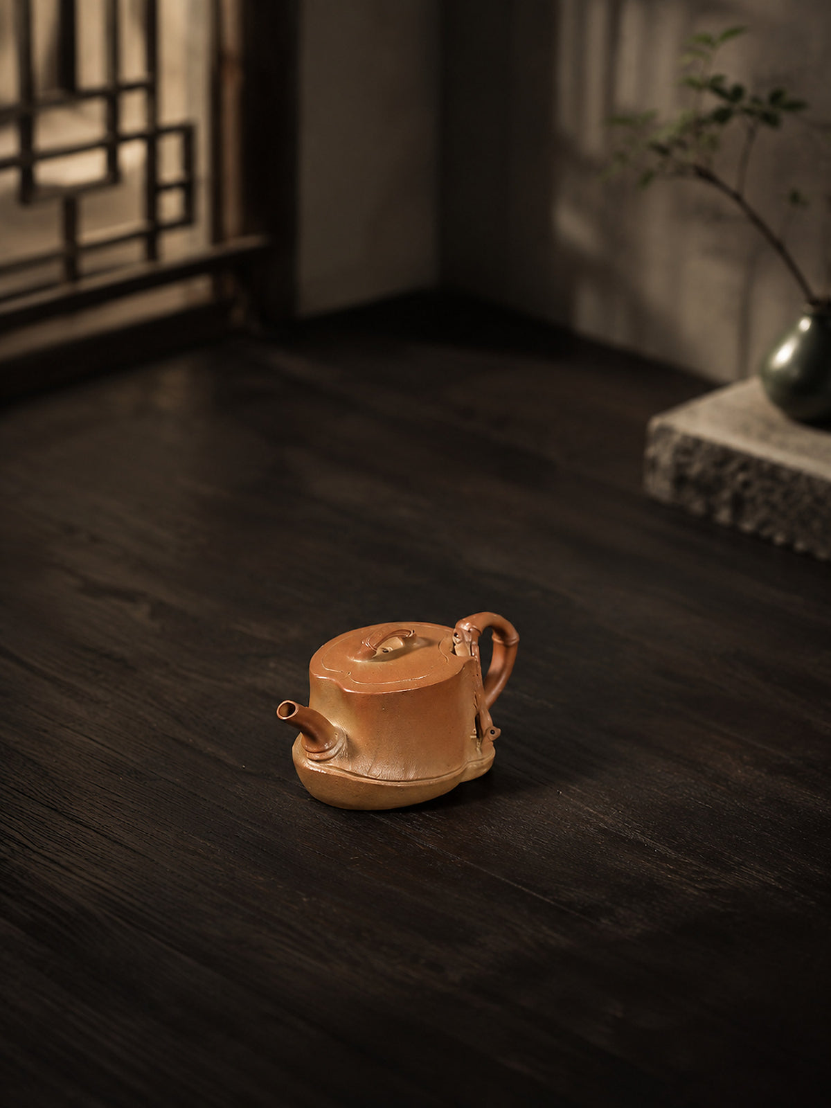 Product view 7 of 80ml Sculptural Form zisha teapot in Golden Duanni Clay, No. 298