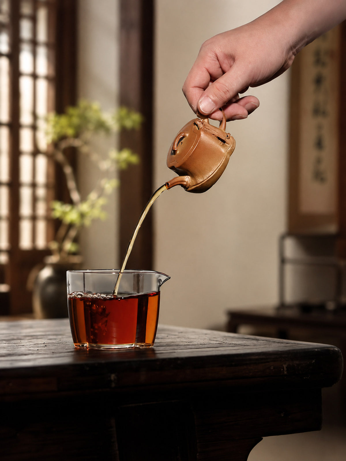 Product view 9 of 80ml Sculptural Form zisha teapot in Golden Duanni Clay, No. 298