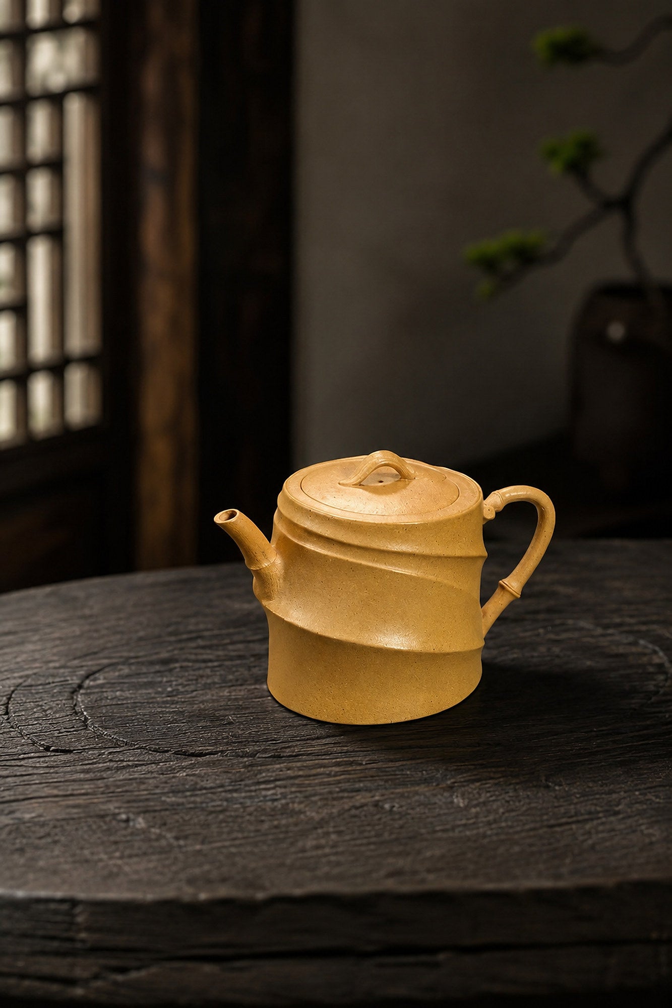 Product view 2 of 125ml Sculptural Form zisha teapot in Golden Duanni Clay, No. 389