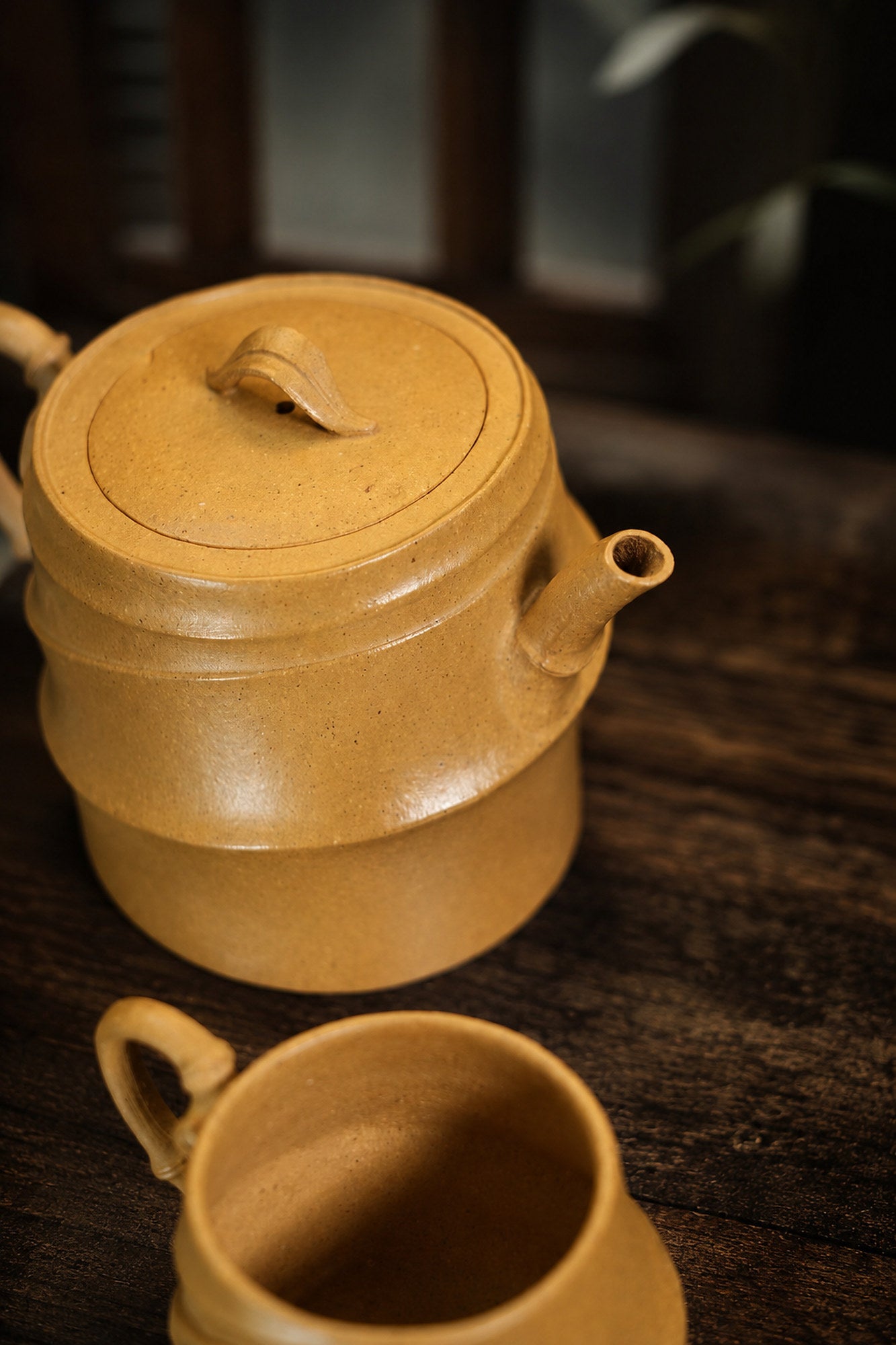 Product view 4 of 125ml Sculptural Form zisha teapot in Golden Duanni Clay, No. 389