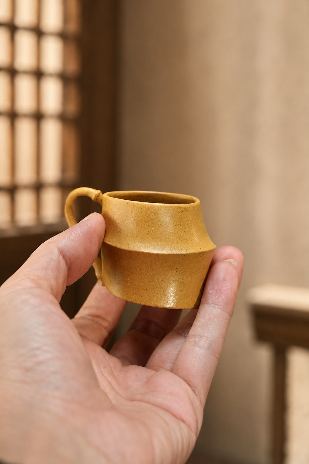 Product view 6 of 125ml Sculptural Form zisha teapot in Golden Duanni Clay, No. 389