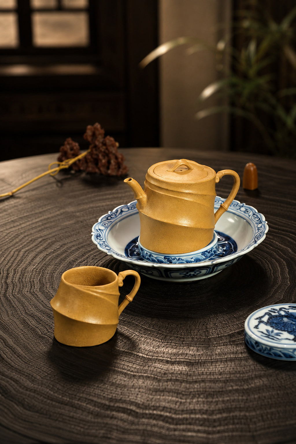 Product view 7 of 125ml Sculptural Form zisha teapot in Golden Duanni Clay, No. 389