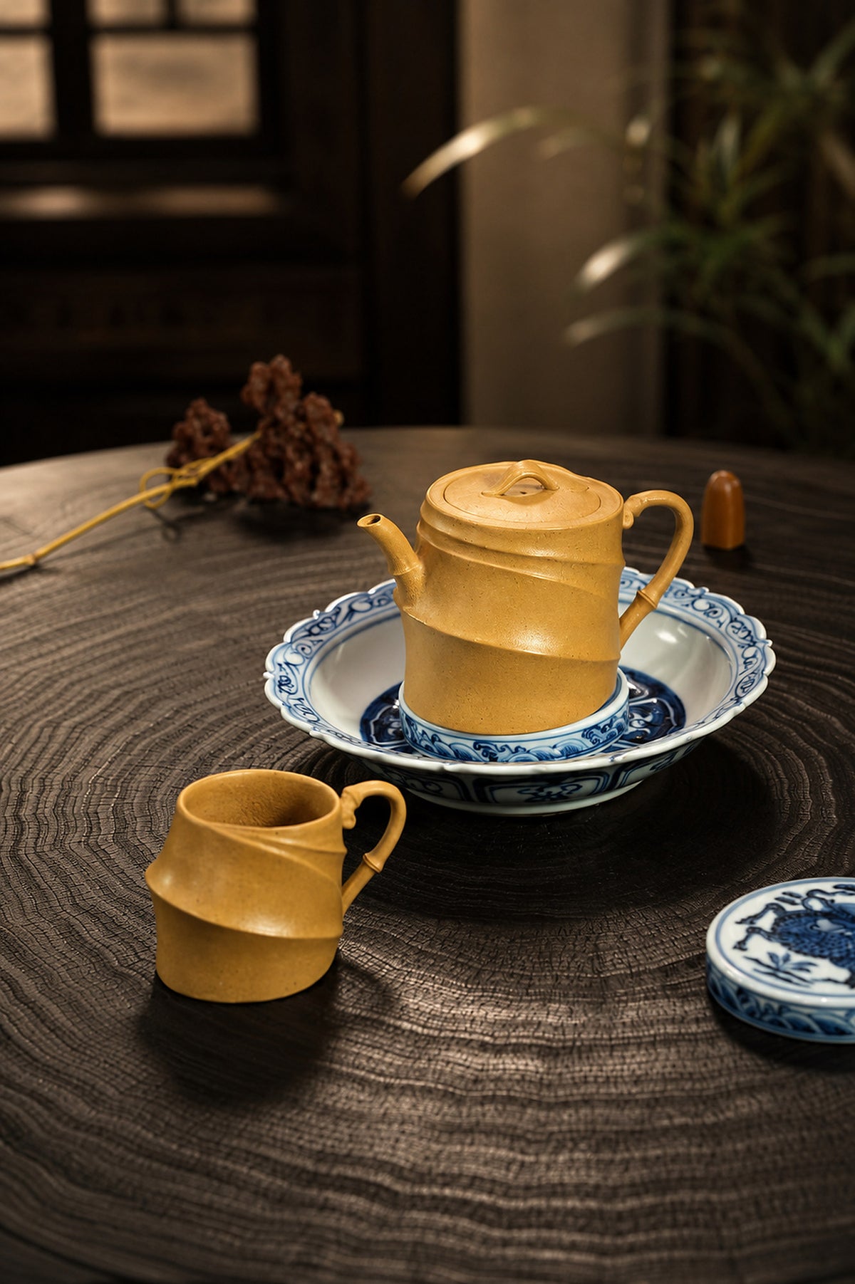 Product view 7 of 125ml Sculptural Form zisha teapot in Golden Duanni Clay, No. 389