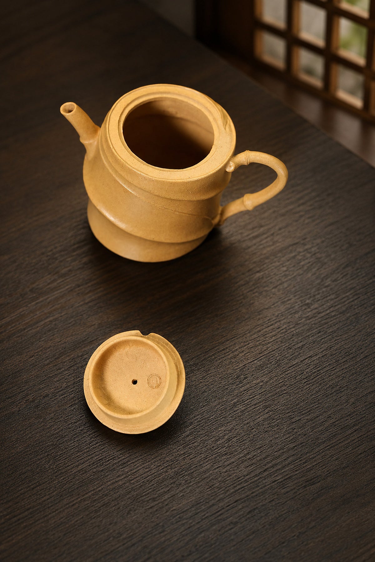 Product view 9 of 125ml Sculptural Form zisha teapot in Golden Duanni Clay, No. 389