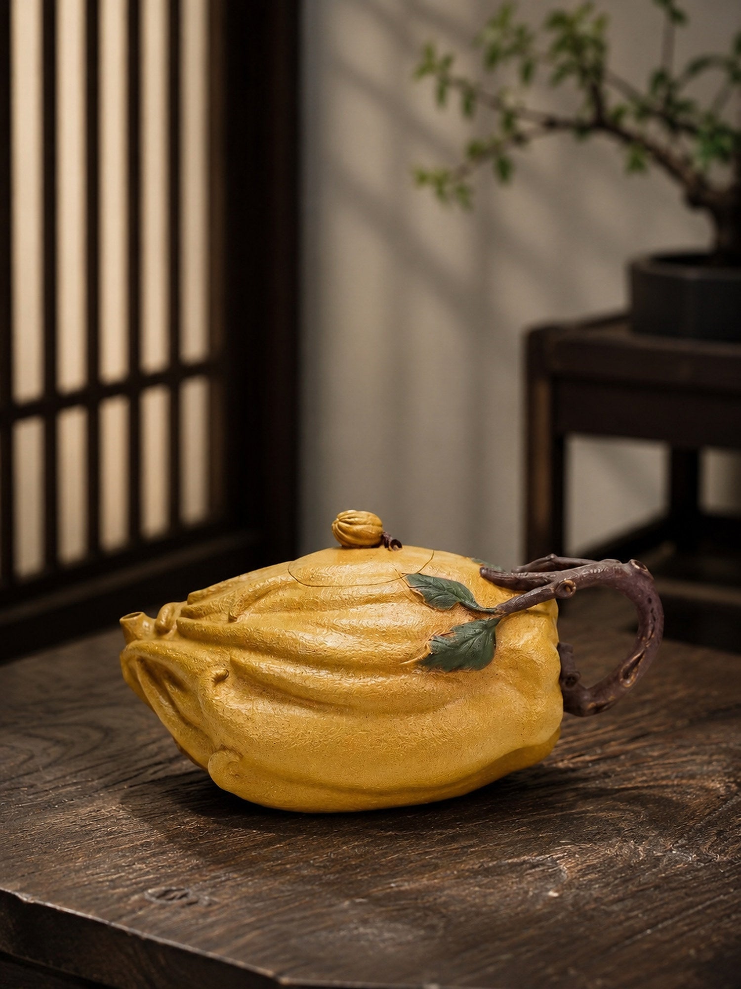 Product view 1 of 165ml Sculptural Form zisha teapot in Golden Duanni Clay, No. 432