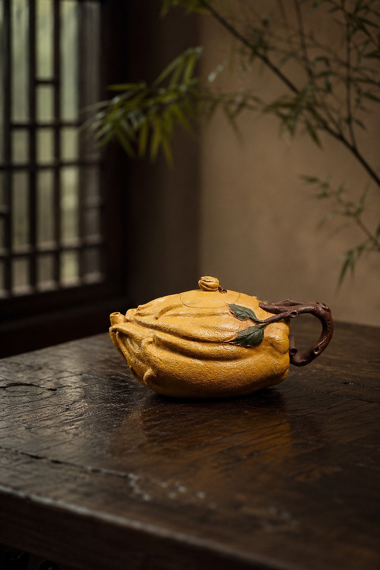 Product view 2 of 165ml Sculptural Form zisha teapot in Golden Duanni Clay, No. 432
