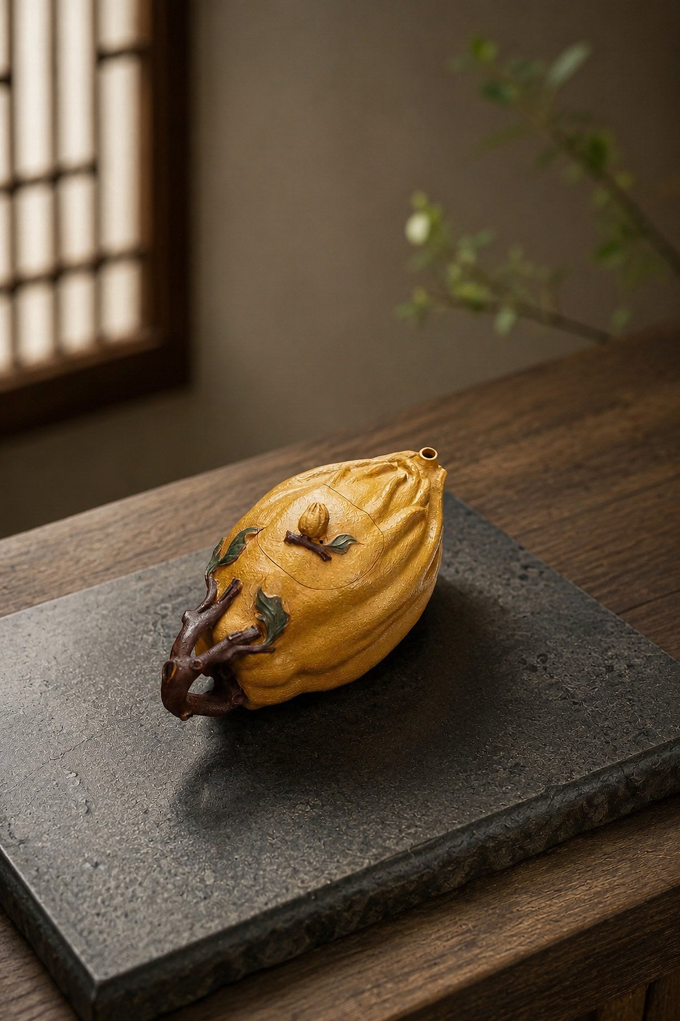 Product view 3 of 165ml Sculptural Form zisha teapot in Golden Duanni Clay, No. 432
