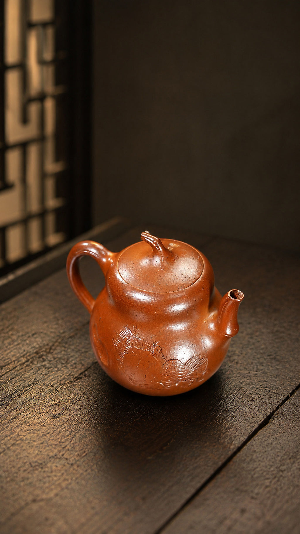 Product view 1 of 130ml Sculptural Form zisha teapot in Golden Duanni Clay, No. 449