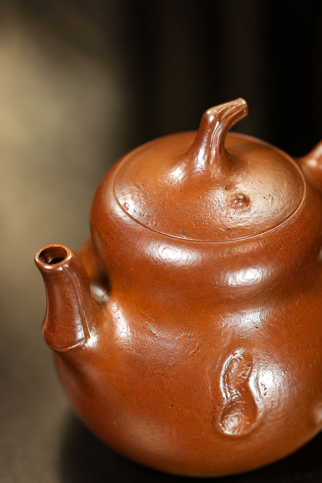 Product view 3 of 130ml Sculptural Form zisha teapot in Golden Duanni Clay, No. 449