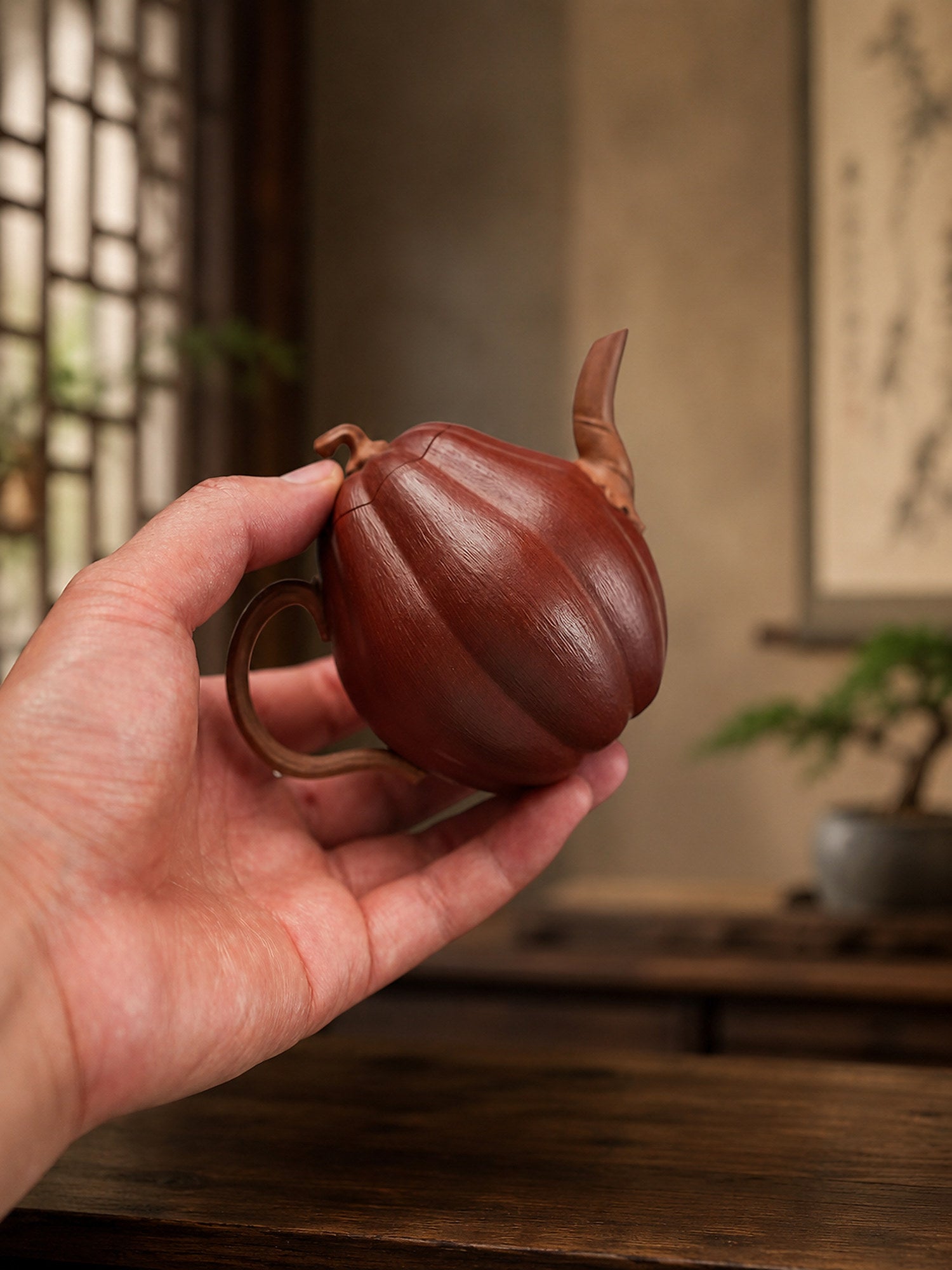 Product view 8 of 180ml Sculptural Form zisha teapot in Jiangponi Clay, No. 274