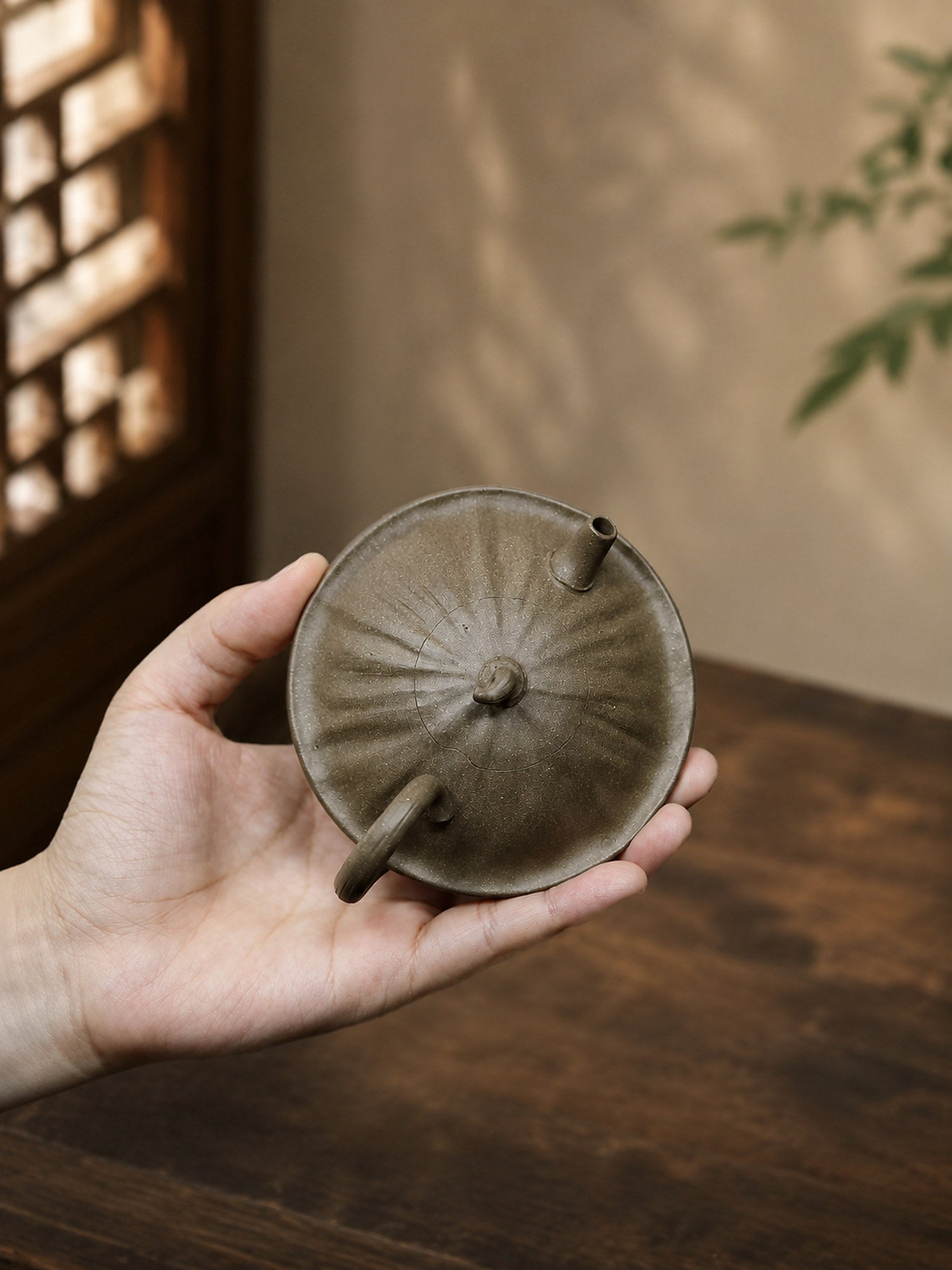 Product view 2 of 130ml Sculptural Form zisha teapot in Qing Duanni Clay, No. 416