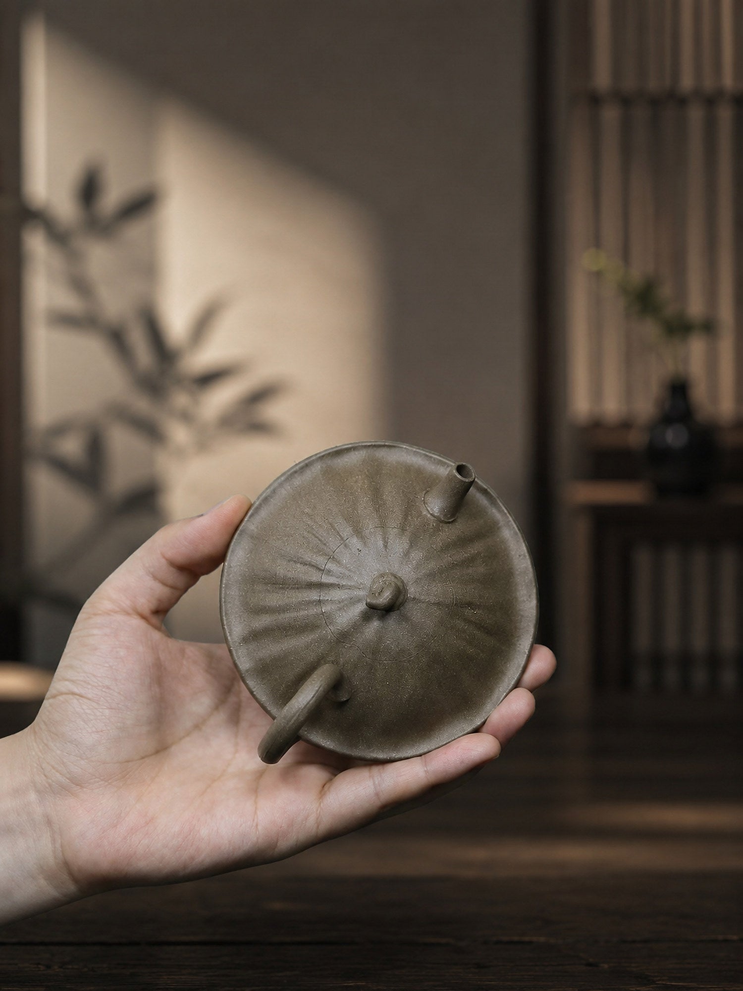 Product view 4 of 130ml Sculptural Form zisha teapot in Qing Duanni Clay, No. 416
