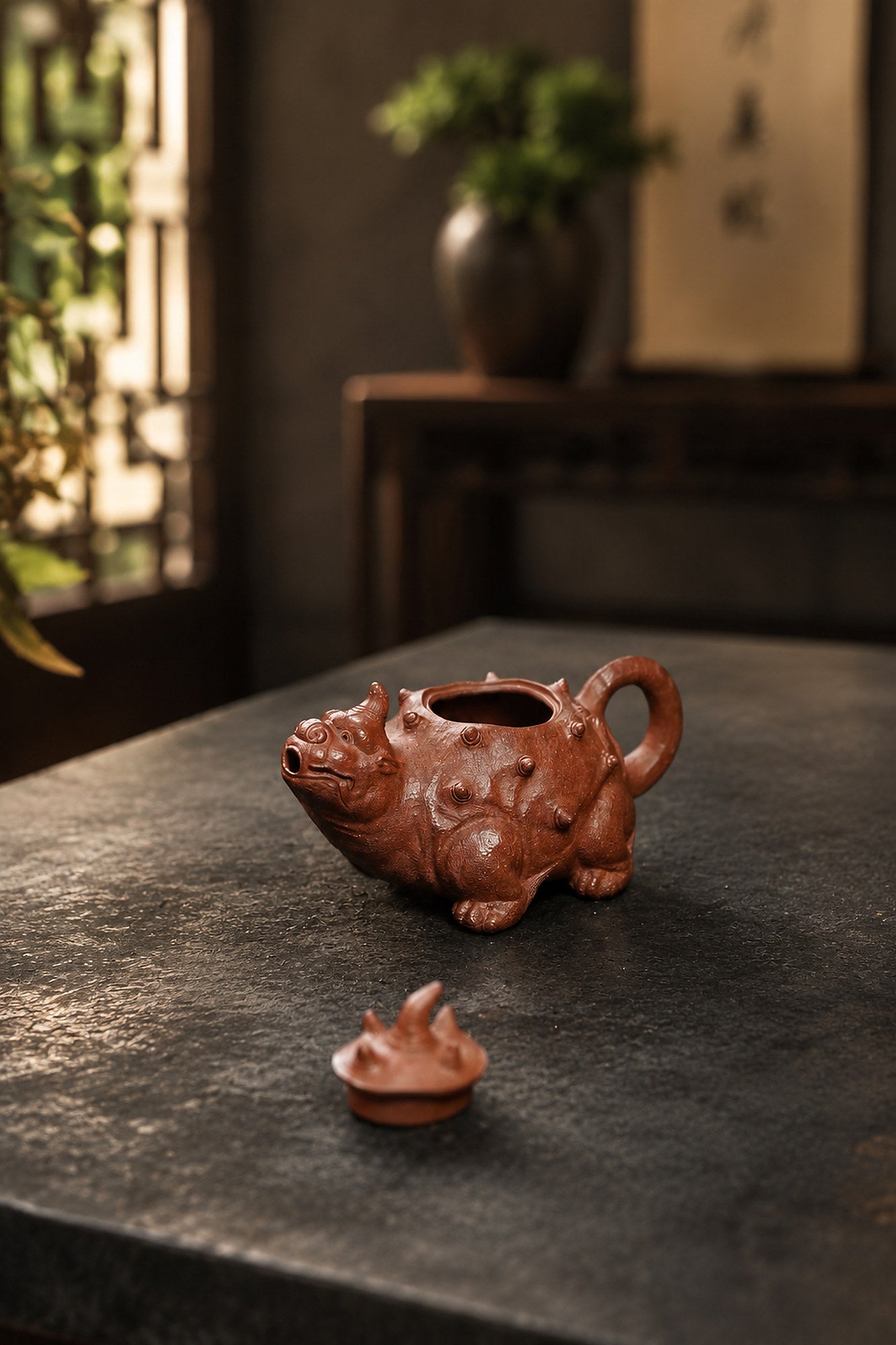 Product view 2 of 150ml Sculptural Form zisha teapot in Red Jiangponi Clay, No. 247