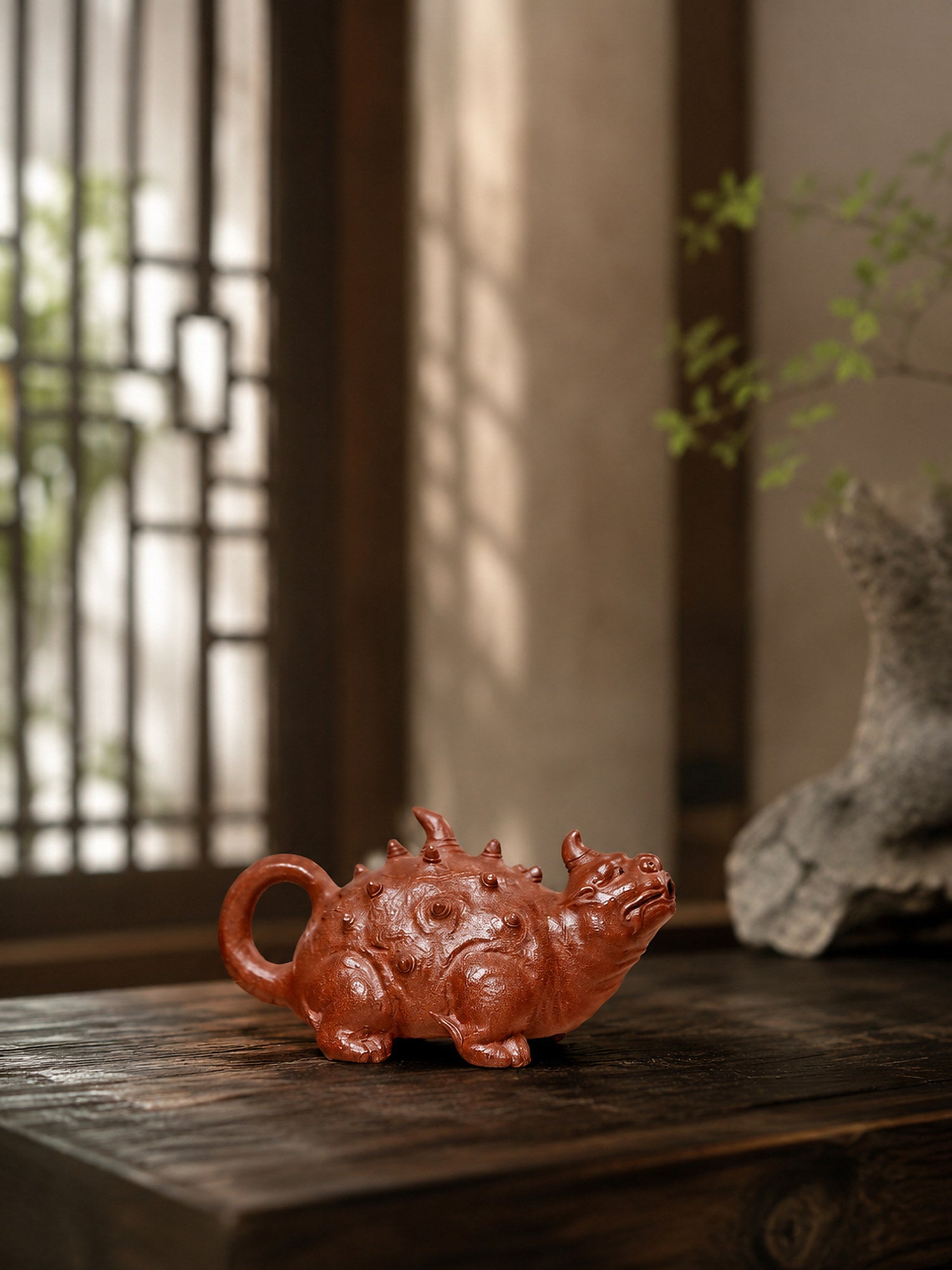 Product view 4 of 150ml Sculptural Form zisha teapot in Red Jiangponi Clay, No. 247