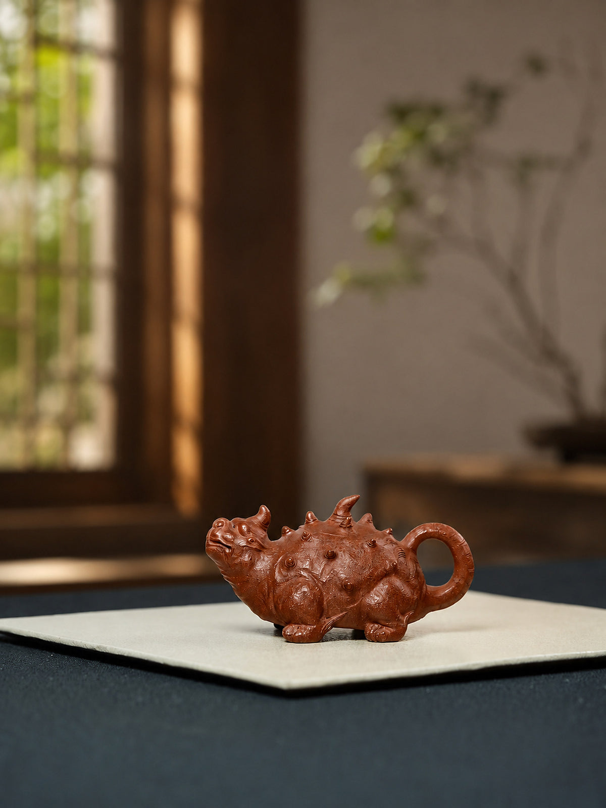 Product view 7 of 150ml Sculptural Form zisha teapot in Red Jiangponi Clay, No. 247