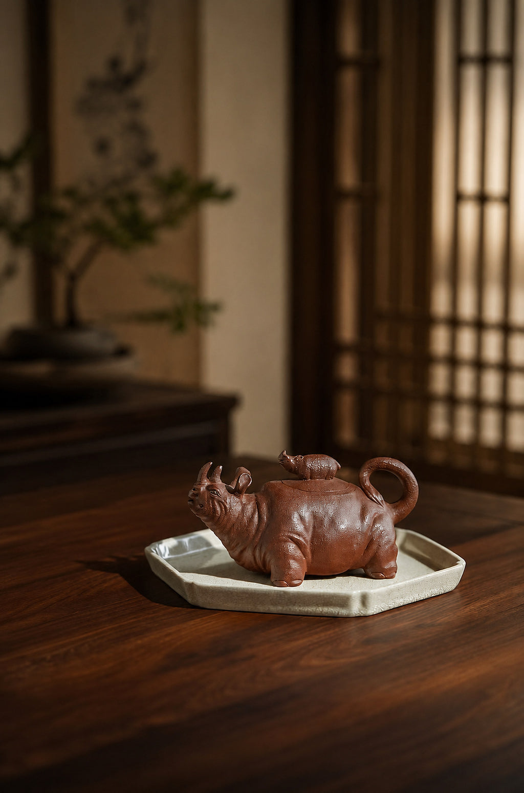 Product view 7 of 220ml Sculptural Form zisha teapot in Red Jiangponi Clay, No. 254