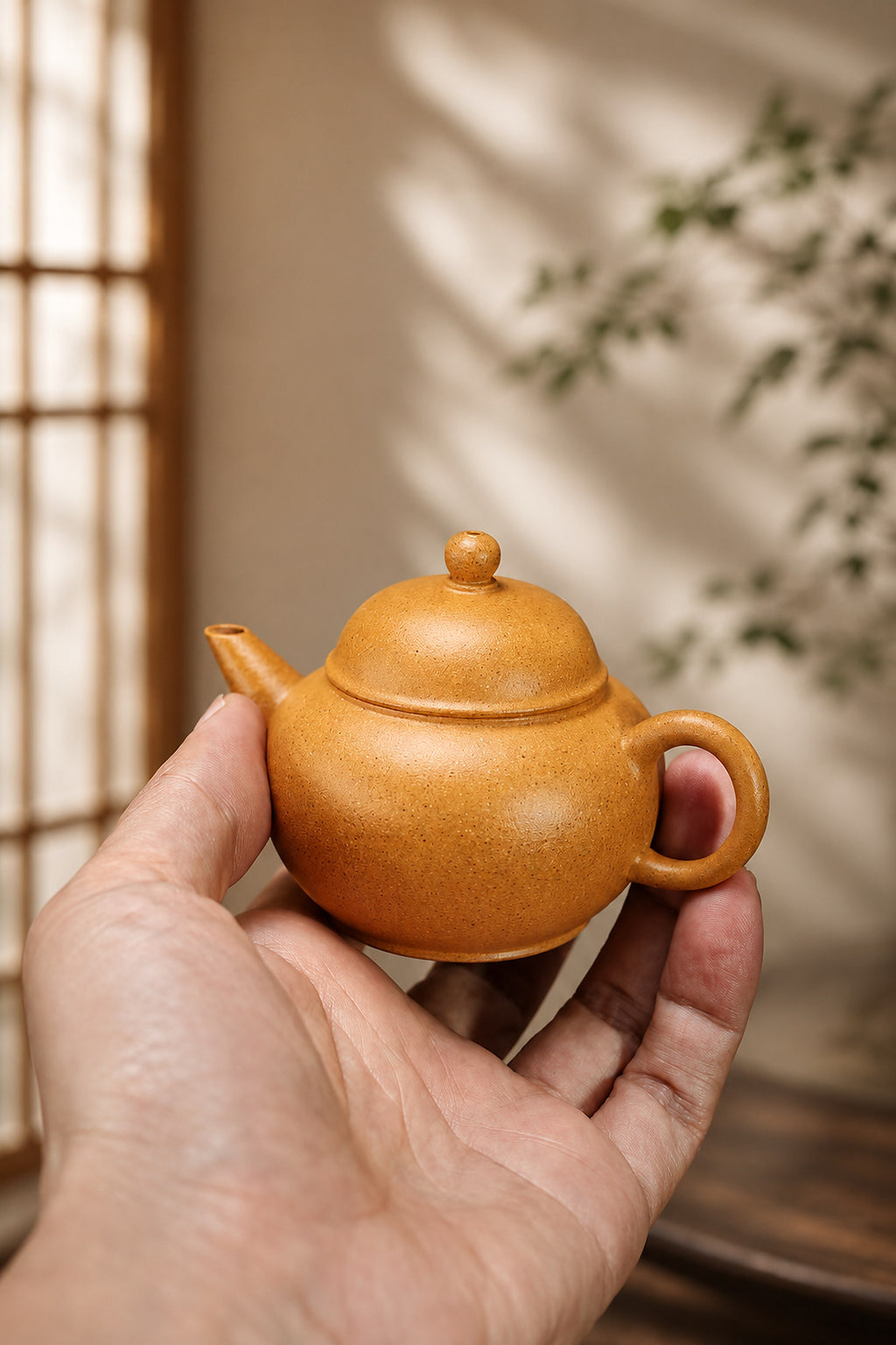 Product view 9 of 90ml Shuiping zisha teapot in Golden Duanni Clay, No. 366