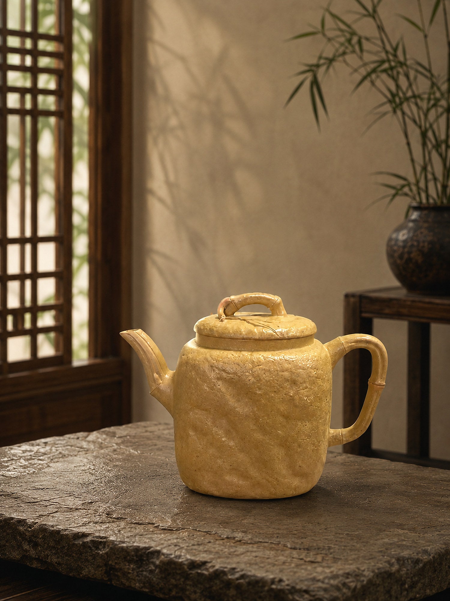 Product view 1 of 120ml Square Form zisha teapot in Aged Duanni Clay, No. 019