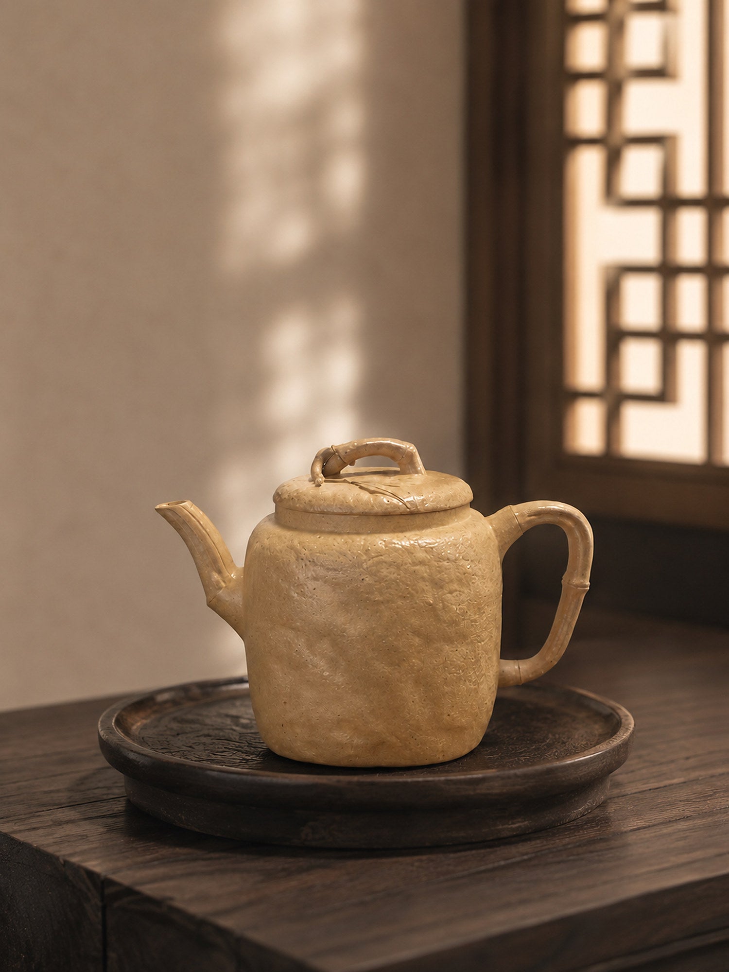 Product view 4 of 120ml Square Form zisha teapot in Aged Duanni Clay, No. 019
