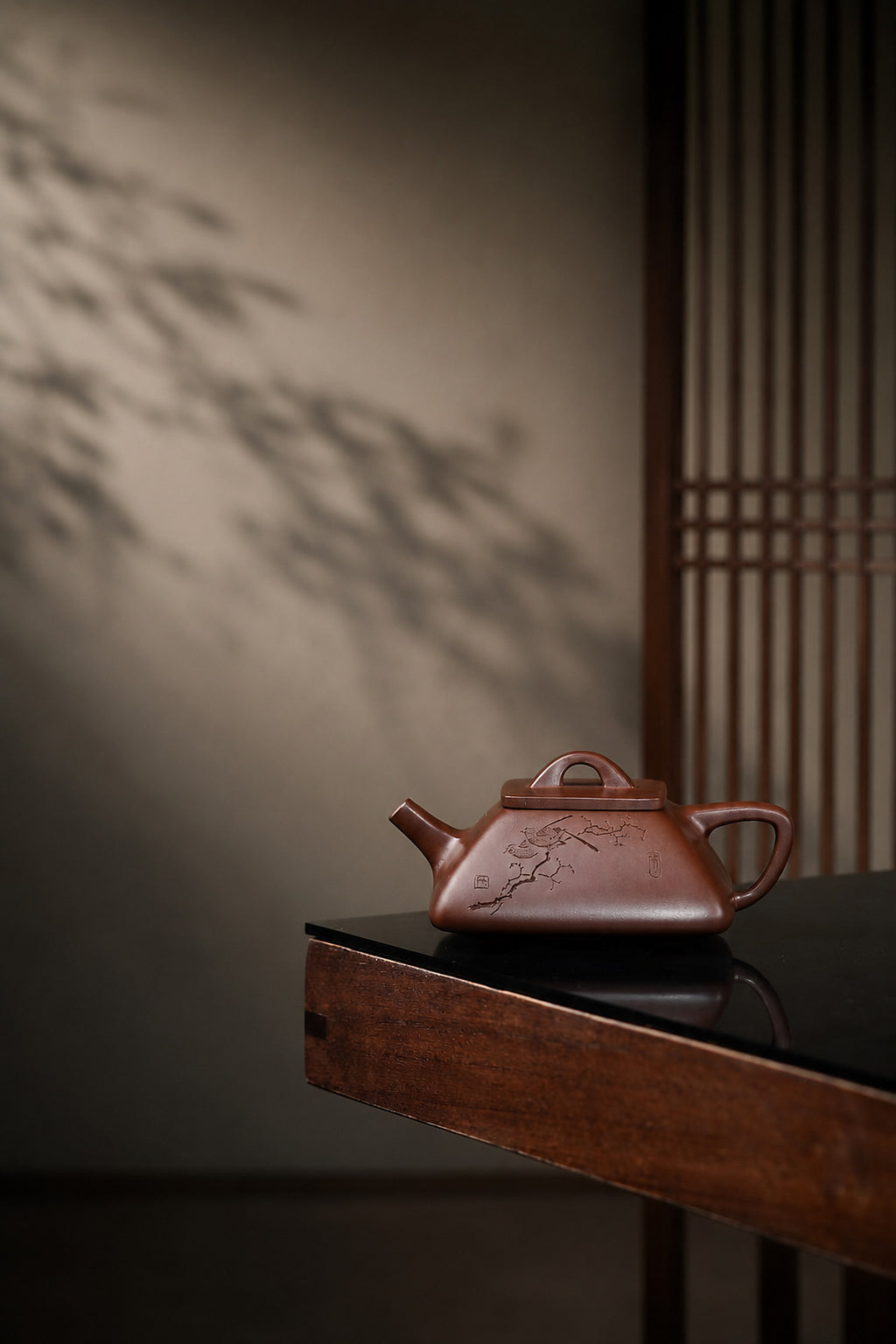 Product view 1 of 140ml Square Form zisha teapot in Aged Zini Clay, No. 378