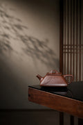 Product view 1 of 140ml Square Form zisha teapot in Aged Zini Clay, No. 378