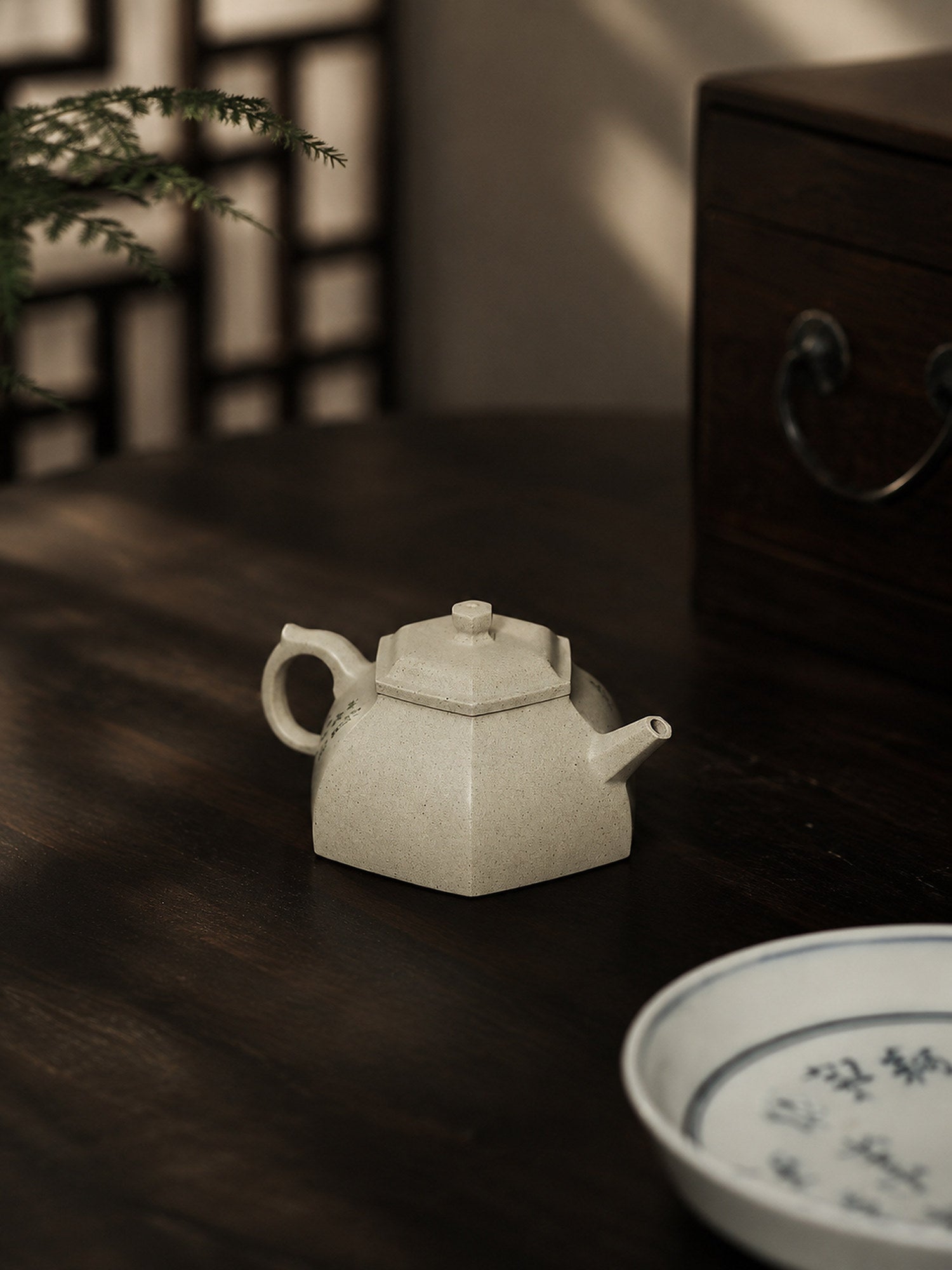 Product view 4 of 150ml Square Form zisha teapot in Benshan Luni Clay, No. 419