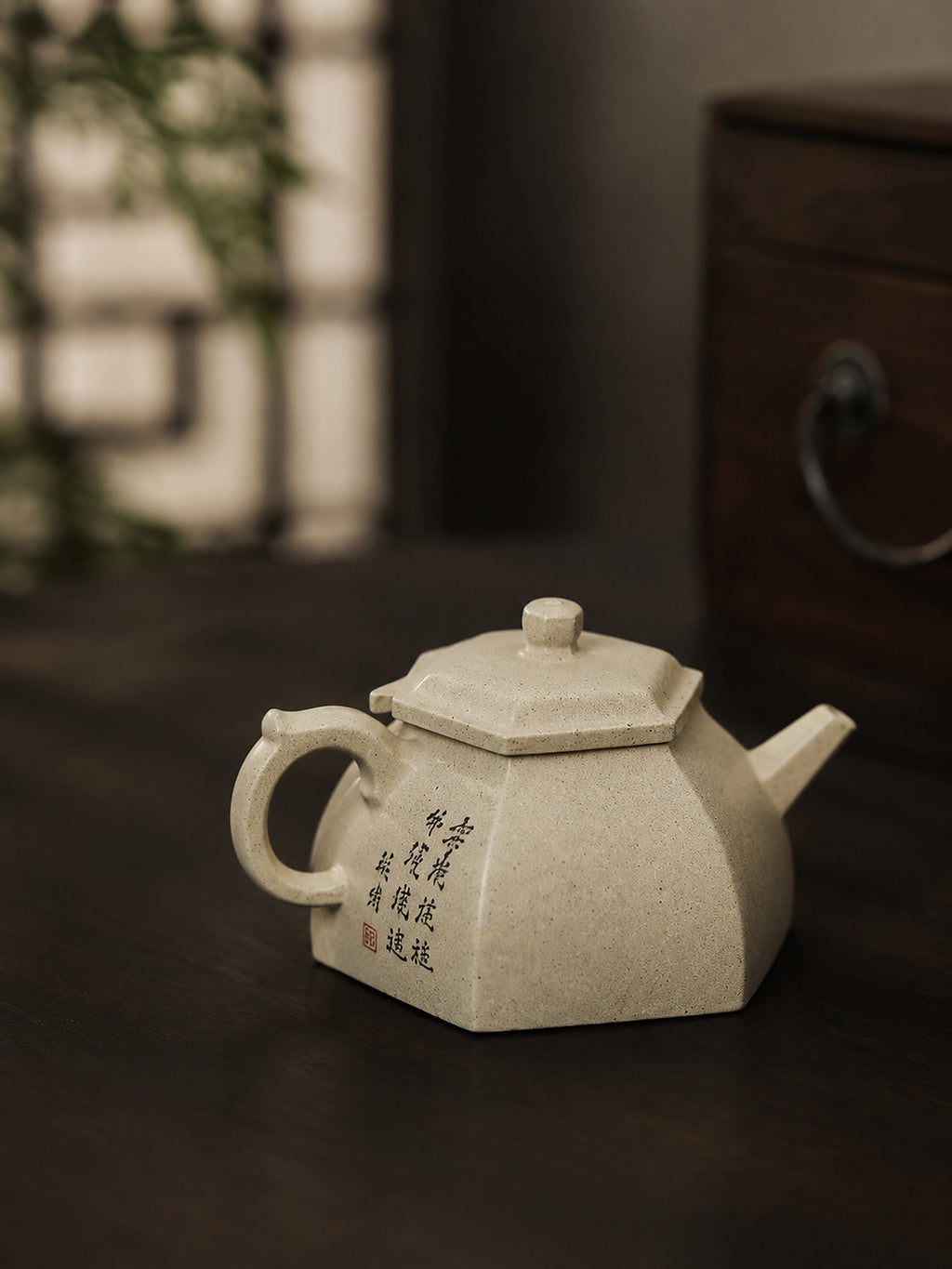 Product view 5 of 150ml Square Form zisha teapot in Benshan Luni Clay, No. 419
