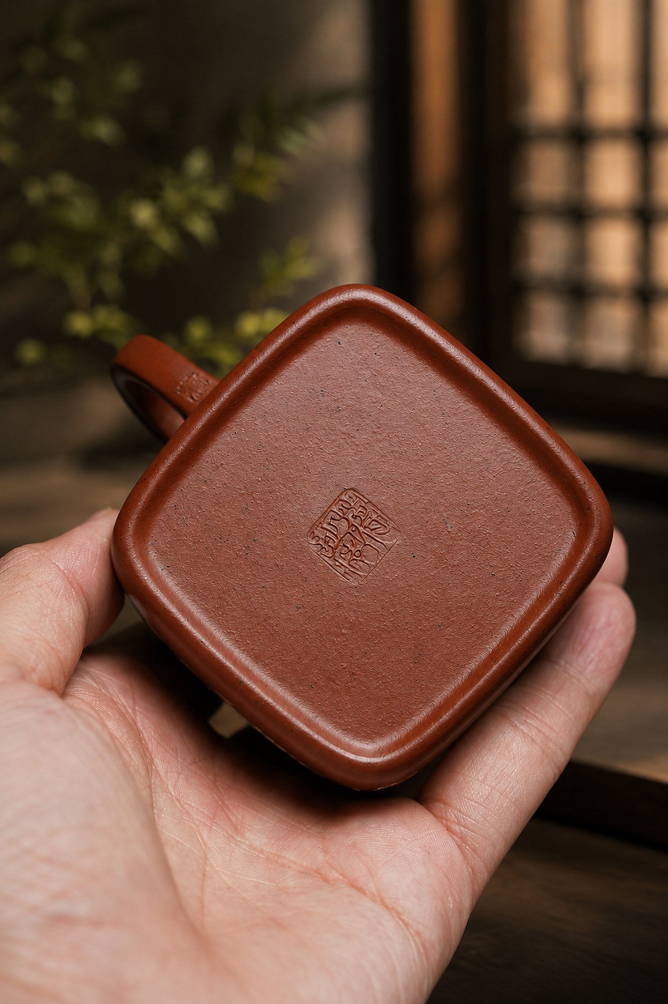 Product view 5 of 160ml Square Form zisha teapot in Zhuni Clay, No. 425
