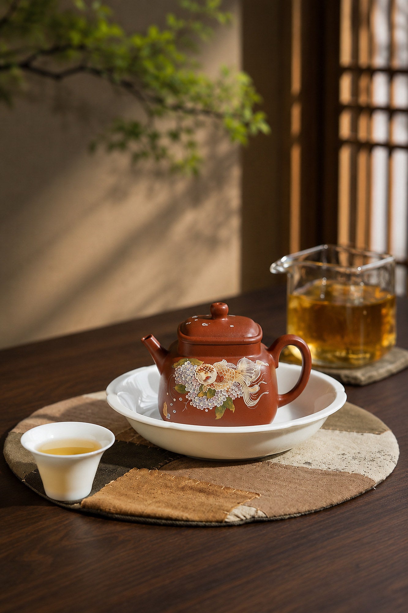 Product view 7 of 160ml Square Form zisha teapot in Zhuni Clay, No. 425