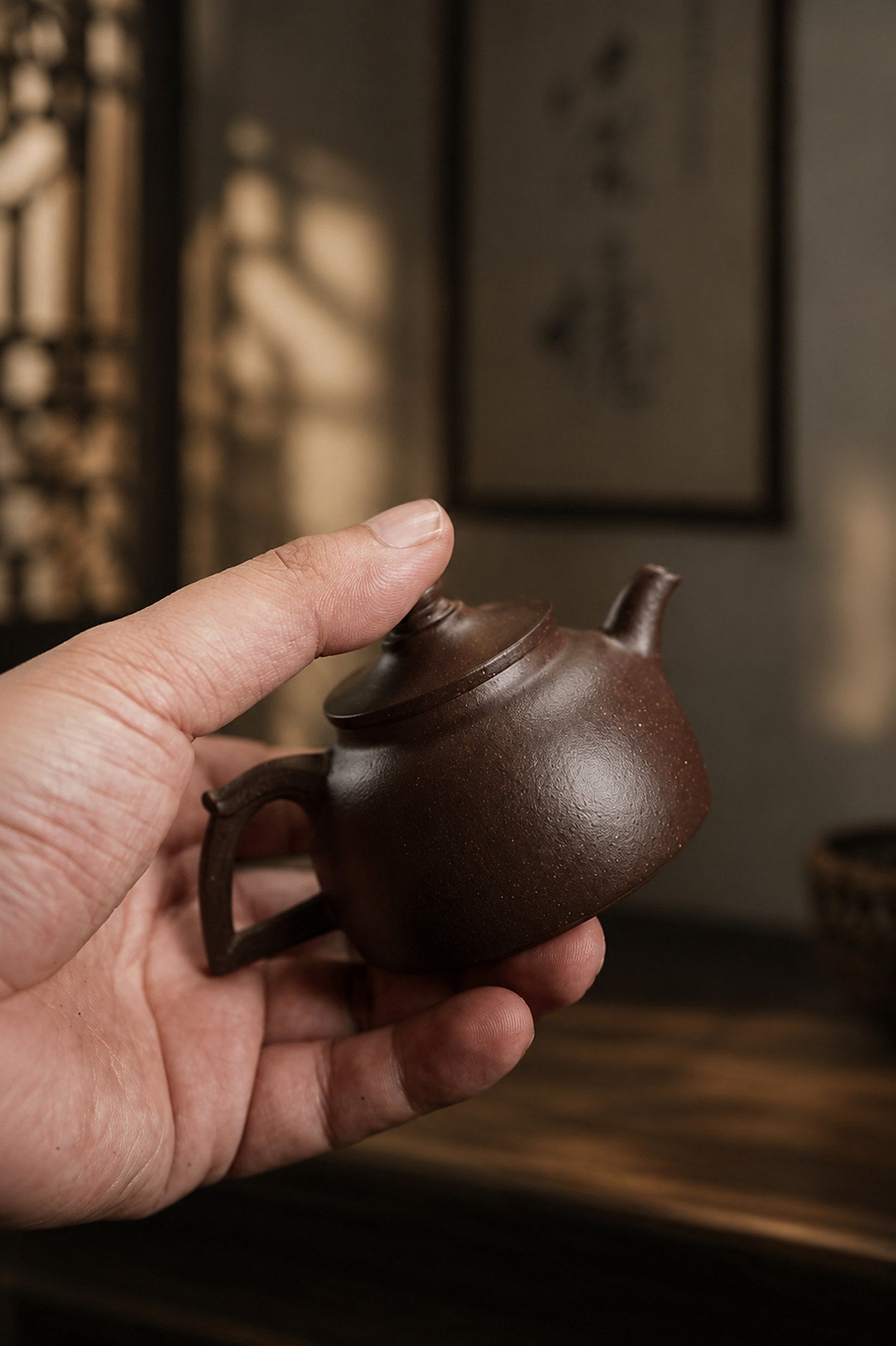 Product view 4 of 100ml Tian Xiang zisha teapot in Aged Zini Clay, No. 334