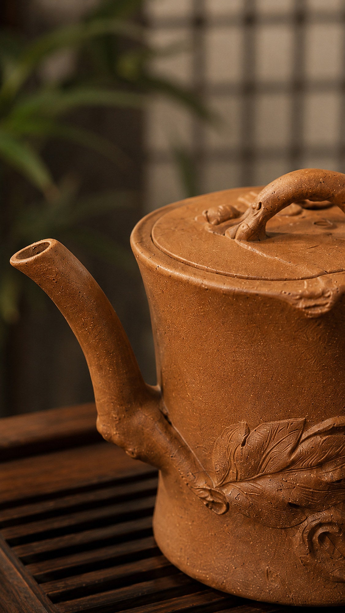 Product view 3 of 130ml Tree-Trunk Sculptural Form zisha teapot in Yellow Jiangponi Clay, No. 014