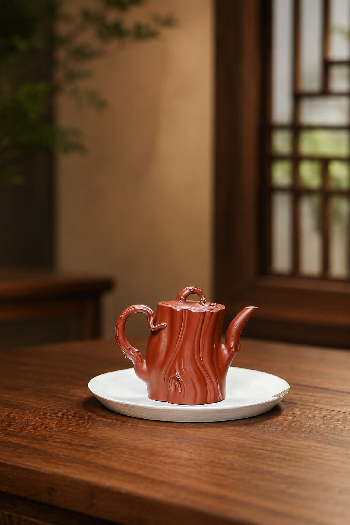 Product view 7 of 200ml Tree-Trunk Sculptural Form zisha teapot in Zhuni Clay, No. 224
