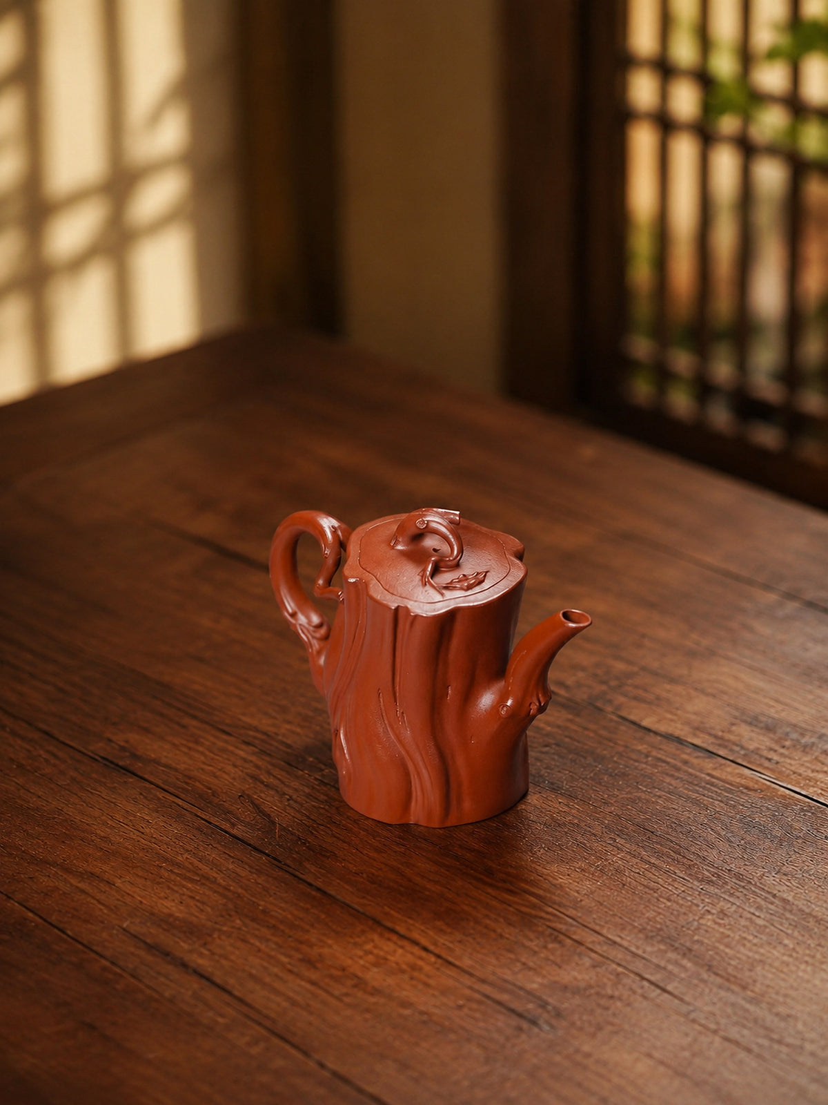Product view 9 of 200ml Tree-Trunk Sculptural Form zisha teapot in Zhuni Clay, No. 224