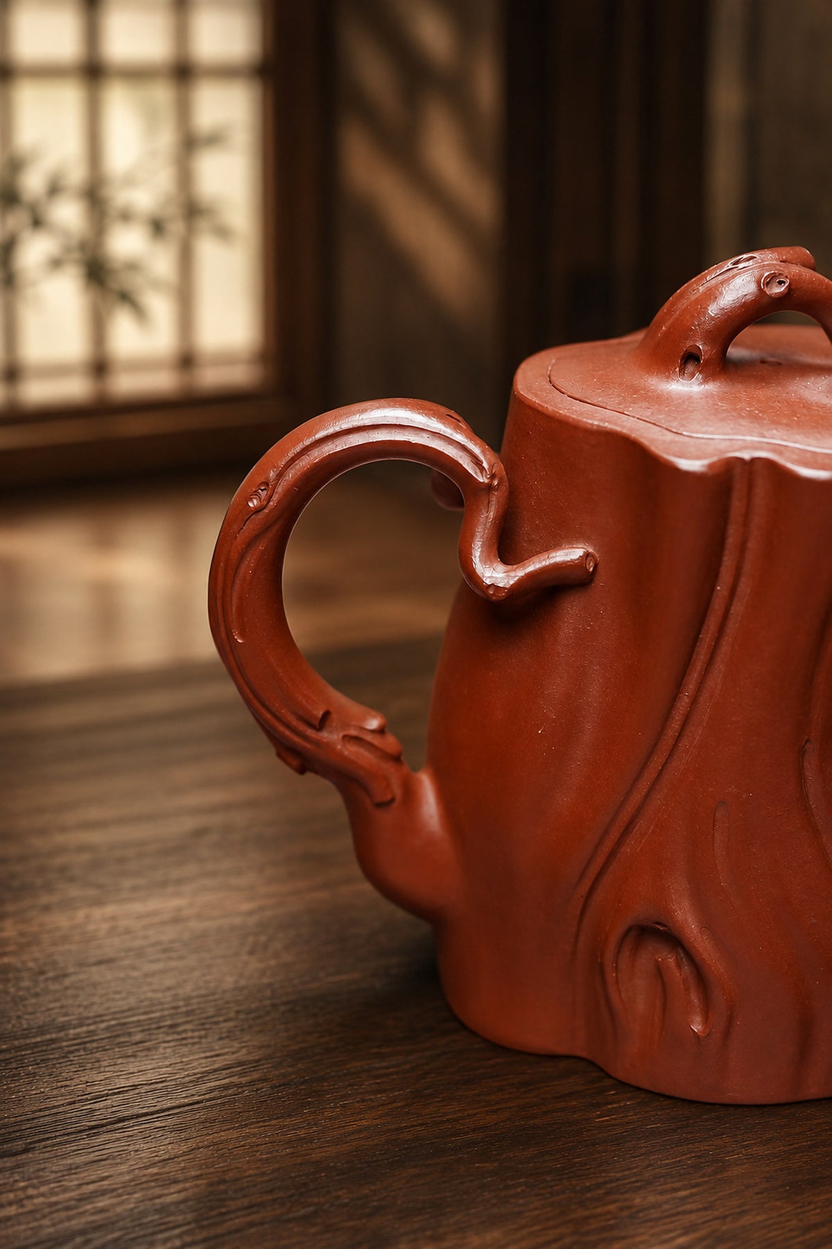Product view 10 of 200ml Tree-Trunk Sculptural Form zisha teapot in Zhuni Clay, No. 224