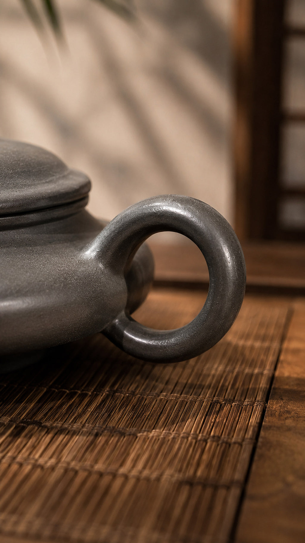 Tianqingni Chao Xu Bian teapot handle and clay detail