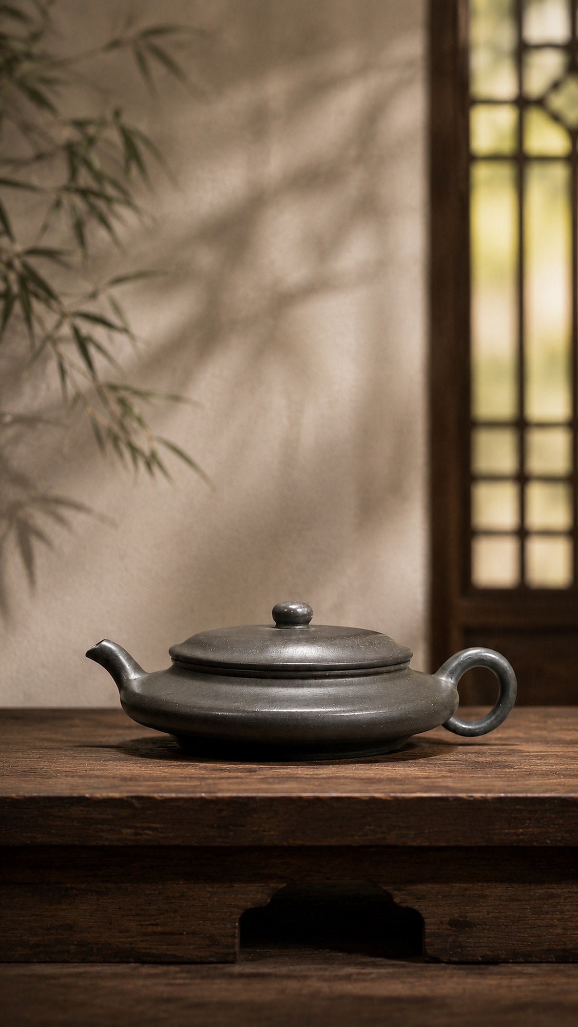 Tianqingni Chao Xu Bian Yixing teapot, full side view