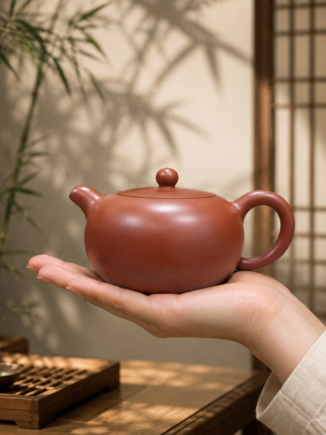 Product view 2 of 180ml Yuan Zhu zisha teapot in Dahongpao Clay, No. 096