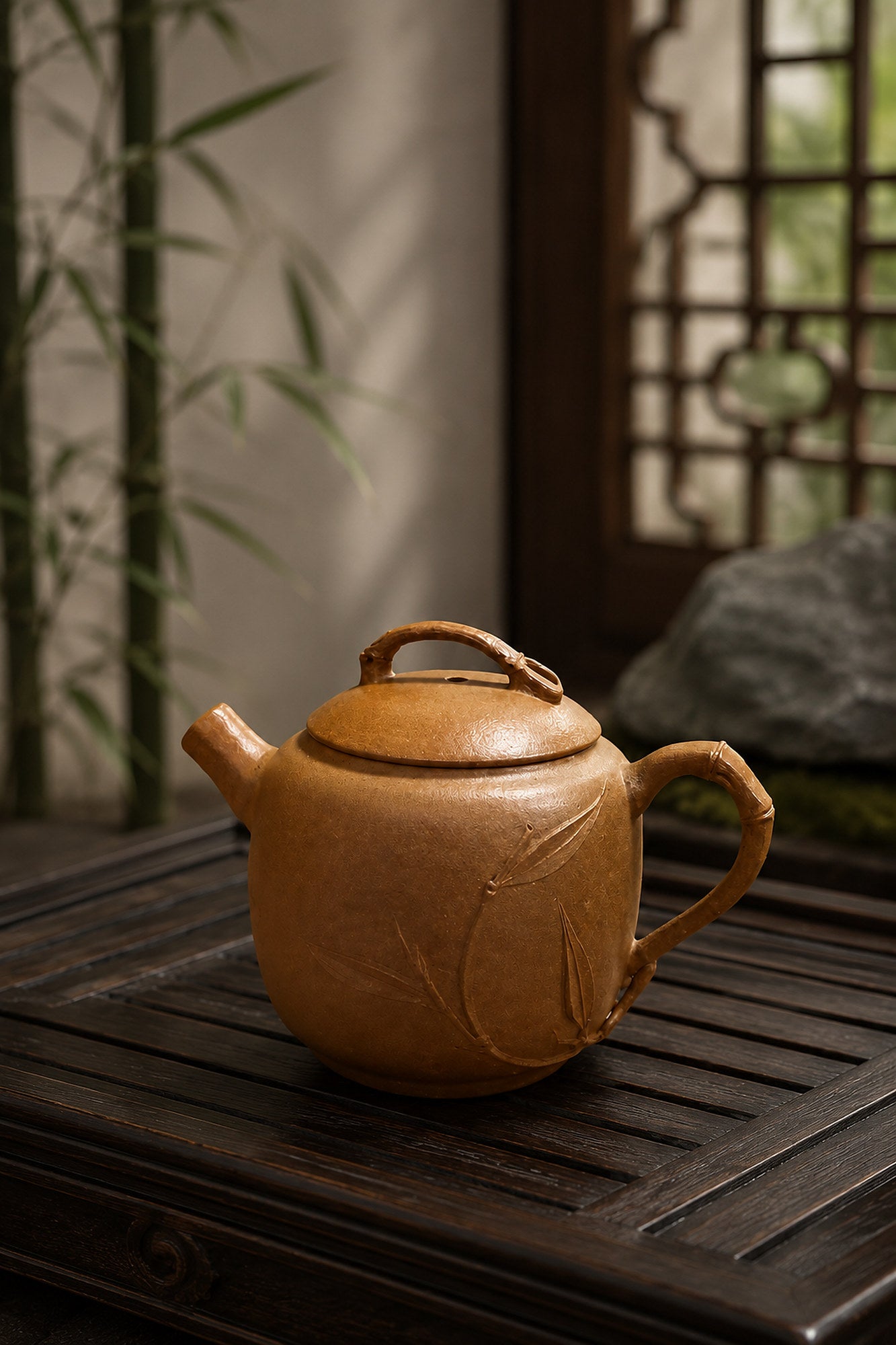Product view 1 of 80ml Yuan Zhu zisha teapot in Golden Duanni Clay, No. 018