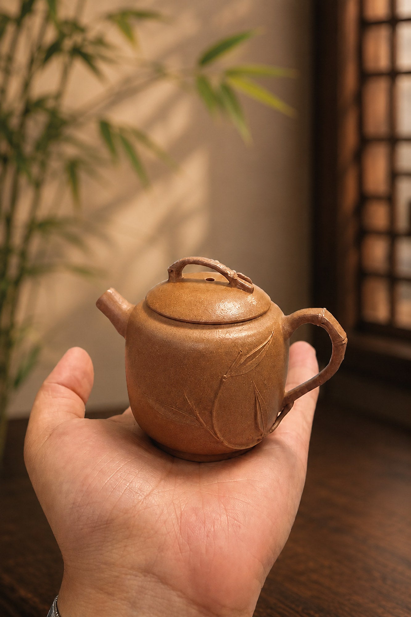 Product view 2 of 80ml Yuan Zhu zisha teapot in Golden Duanni Clay, No. 018